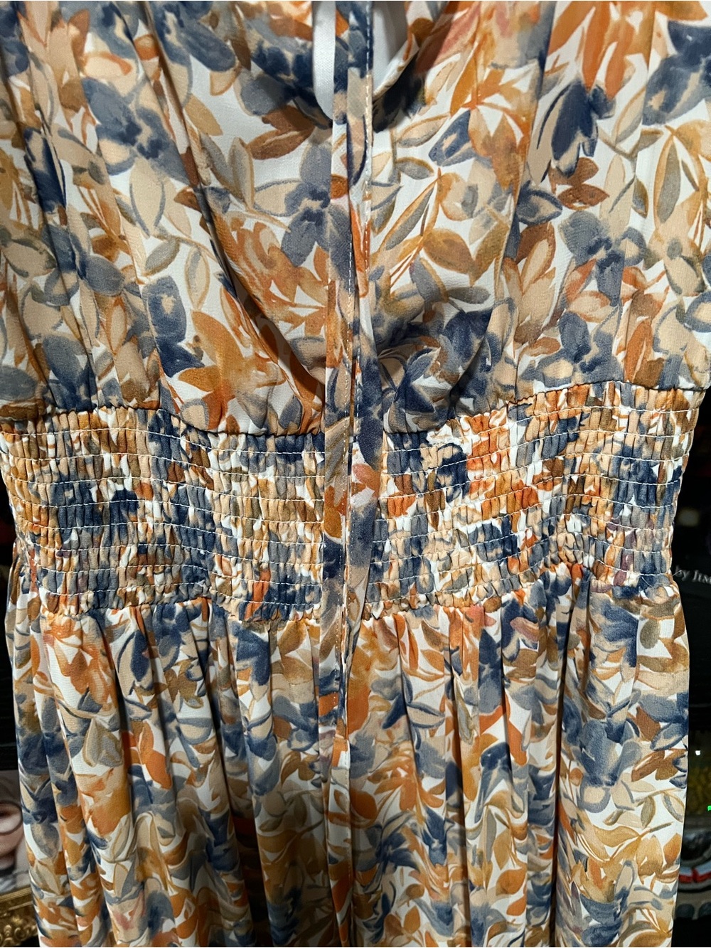 Baltic Born Orange and Blue Floral Tiered Maxi Dress - Picture 4 of 6